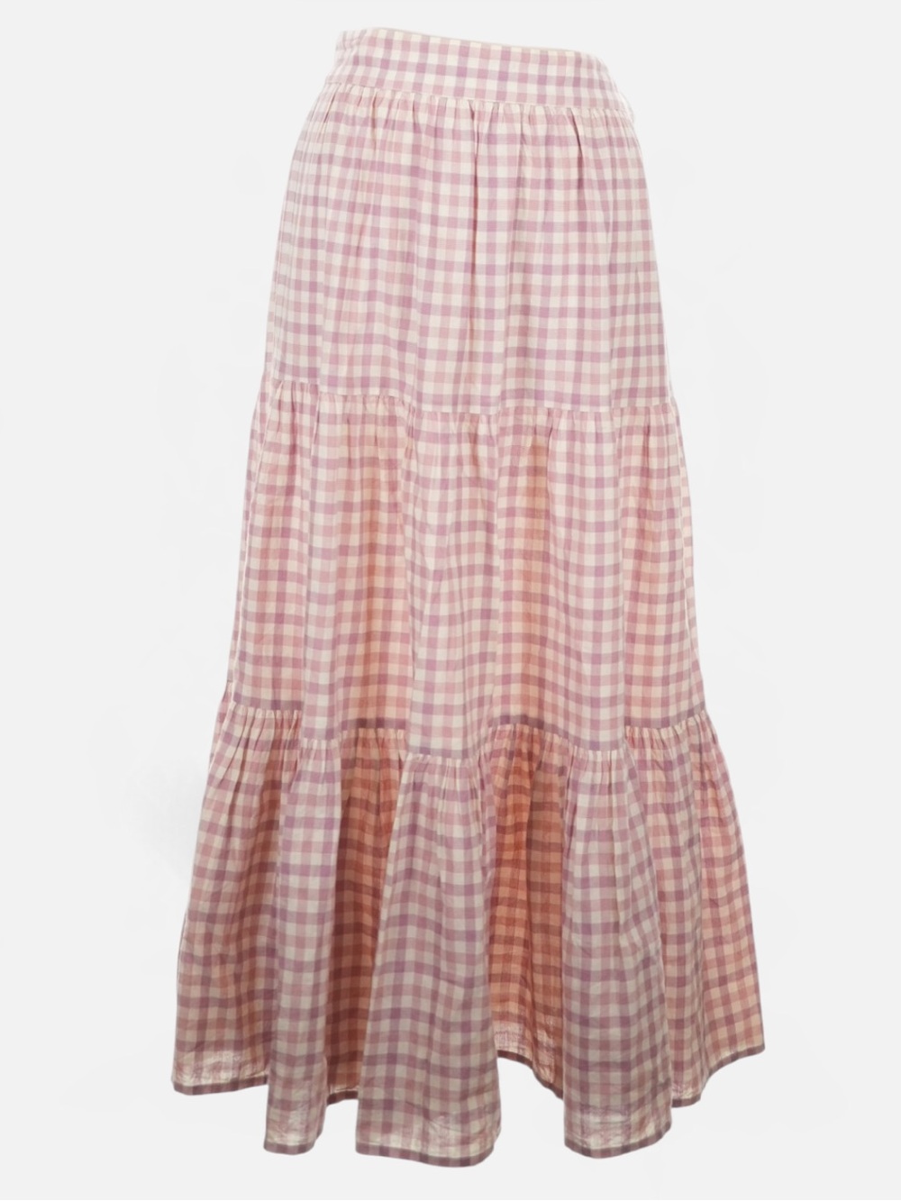Sézane Sakura Skirt in Pink Checked Print FR 38 / US 6 - Picture 6 of 16